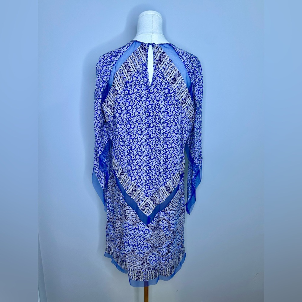 BCBG Blue Patterned dress. Size S, gently used. - Picture 2 of 3